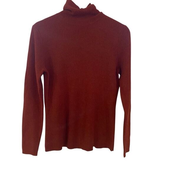 Sarah Spencer 100% Merino Wool Red Turtleneck Sweater Women's M - Picture 1 of 4